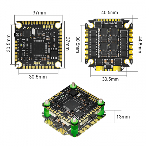 Aocoda-RC F765 V2 Stack F722 V2 3065AM32 65A 4in1ESC 30x30mm 3-6S